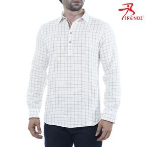 MENS CASUAL SHIRT L/SLEEVE - OFF WHITE