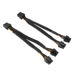 XHHDQES 8PCS GPU PCIe 8 Pin Female to Dual 2X 8 Pin (6+2) Male PCI Express Power Adapter Braided Y-Splitter Extension Cable