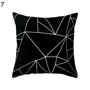 Black and White Geometric Peach Skin Throw Cover Pillow Cushion Square Case