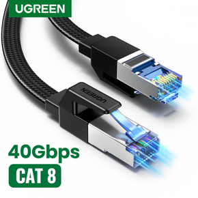 UGREEN Ethernet Cable CAT8 40Gbps Cotton Braided CAT7 Network Lan Cord for Laptops PS5, PS4 10m 20m RJ45 Ethernet Cable