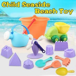 Kids Sand Beach Tool Beach Toy Spade Rake Bucket Kit Sand Wall Building Molds Set Gift 12pcs/set - 12 Piece Set