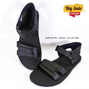 Trendy Leather Sandal For Men-Black