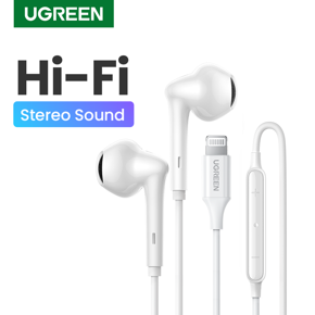 UGREEN Aux Earbuds Earphones 3.5mm Handsfree Wired Headphones Volume Control Noise Isolating Stereo Sound with Microphone For Android MP3 MP4 Pad