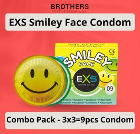 EXS Condom - Smiley Face Condom - Combo Pack - 3x3=9pcs (Made in UK)