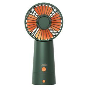 REMAX Small Fan,4 Fan Blades,3 Adjustable Gears,Silent and Strong Wind, Rotation 90°Rechargeable Desktop Fan(Dark Green)