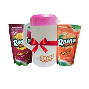 Rasna 400gm Zipper Pack (Orange+Mango) Free Jug