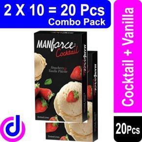 Manforce Cocktail Condom - 3 in one- 10 x 2 =20pcs ( Combo Pack )