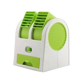 USB Mini Double Air Cooler - White and Green