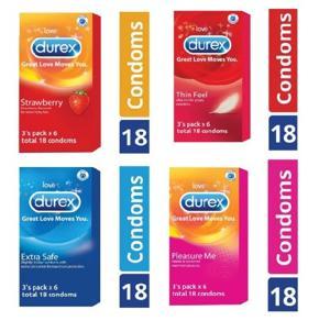 Durex Extra Safe, Strawberry, Thin Feel & Pleasure Me Combo Pack-72 Condoms