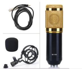 BM-800 Professional Studio Condenser Sound Recording Microphone + Plastic Shock Mount Kit for Recording - Black