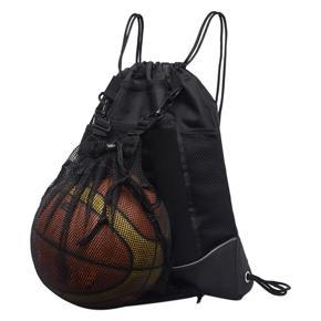 Drawstring Basketball Backpack Foldable Soccer Backpack Gym Bag Sackpack Sports Sack With Detachable Ball Mesh Bag