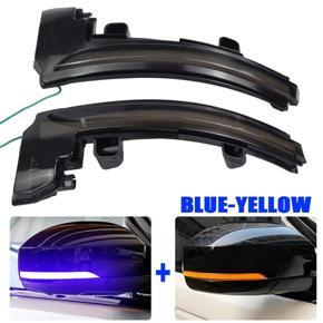 Car Dynamic LED Turn Signal Light Rearview Mirror Light Indicator for Land Rover Discovery Range Rover Sport Blue+Yellow