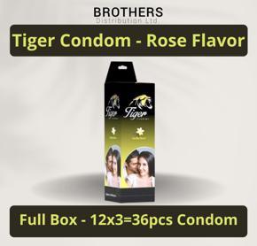 Tiger Condom - Dotted Condoms Vanilla Flavour - Full Box - 3x12=36pcs