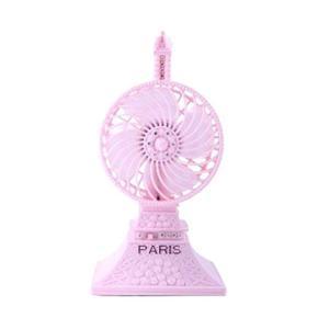 Eiffel Tower Shaped Mini Desktop Usb Fan - Pink
