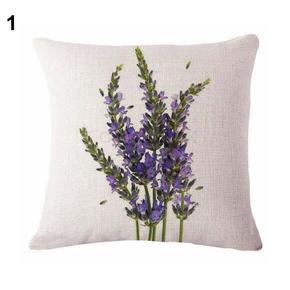 Lavender Linen Throw Pillow Case Cushion Cover Sofa Bed Car Cafe Office Decor