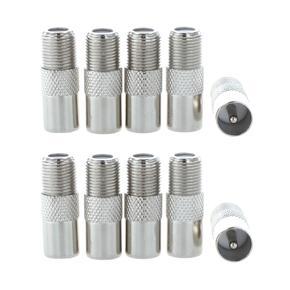 XHHDQES 10 Pcs RF Coax F Female to PAL Male Connector TV Antenna Connector