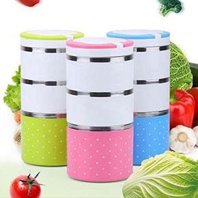 3 Layer Round Lunch Box - Multicolor