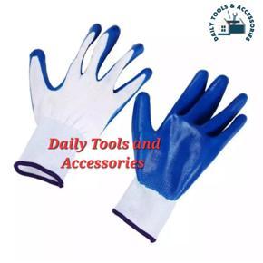 12 pair Nylon Rubber coated Safety Hand Gloves for Industrial , Household, Bike Riding Hand Gloves (12 Pair=24 piece)