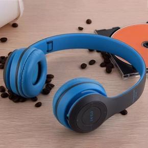 Wireless Bluetooth Headphone Blue P47 Stereo Earphone with SD Card Slot