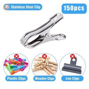 ARELENE 150 PCS Clothes Clips Garden Clips,Greenhouse Clamps Stainless Steel,Greenhouse Clips for Netting,Have a Strong Grip