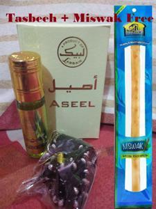 Free Miswak + Attar + Tasbeeh Aseel 6ml Approx Labbaik non alcoholic Perfume