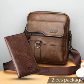 2 Pcs Package JEEP Crossbody Bag & Jeep Wallet