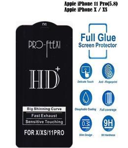 Apple iPhone 11 Pro (5.8) OG Type Tempered Glass Screen Protector (Beeter than 5D/6D/9D/11D) Full Glue (Edge To Edge)-Black