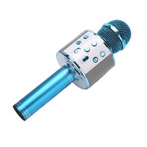 KTV Wireless Karaoke Handheld Microphone USB Player Mic Speaker Portable - Sky blue