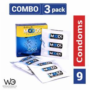 Moods - Gold Cool Condom - Combo Pack - 3 Packs - 3x3=9pcs