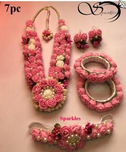 Artificial Flower Jewellery  Bridal/Holud/Boishakh Fashion For Women -7pc