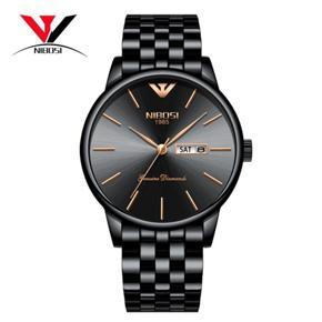 NIBOSI 2332 Men's Casual Watch Large Dial Stainless Steel Strap Calender Classic Simple Date Quartz Watch