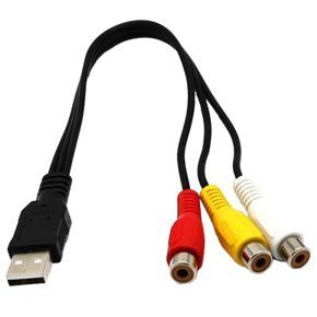 XHHDQES 2X USB to 3RCA Cable USB Female to 3 RCA Rgb Video AV Composite Adapter Converter Cable Cord Connector Lead