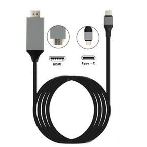 Durable Use USB-C Type C to 4K HDMI HDTV Adapter Cable Converter Cable Cord - black