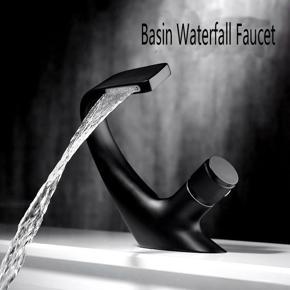 Faucet Bathroom Sink Faucets Hot Cold Water Mixer Crane Deck Mounted Single Hole Bath Tap Black