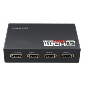 BRADOO-1080P 1X4 HDMI Splitter By 1 Port to 4 HDMI Display Duplicate/Mirror USB Powered Splitter for PS5 (One to Four Outputs)