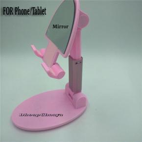 Pink Color Mobile Phone Stents Desk Stand Mobile Phone Holder for Phone and Tablet with Mirror