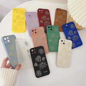 Simple bronzing roses for Apple 13/11 eye phone case IP12/XR protective case 8P/XS soft shell