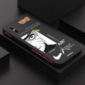 Hontinga for iPhone XS MAX Case Side Design New Anime Naruto for Boys Back Cover Soft Square Edge Pattern Liquid Silicone Trend Phone Cases