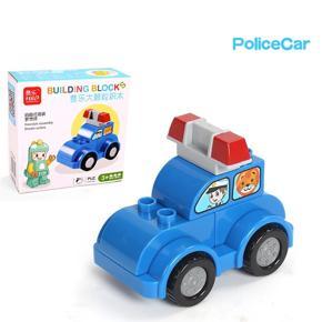 Large Particles Cartoon Ever Changing Building Blocks CarPolice Puzzle  Assembling Children's Toys