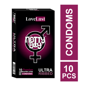 NottyBoy LoveLust Ultra Ribbed Condoms - 10Pcs Pack
