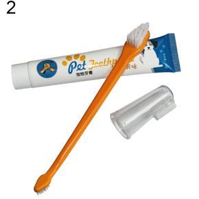 Pet Dog Cat Vanilla/Beef Flavor Toothpaste Toothbrush Oral Hygiene Health Care