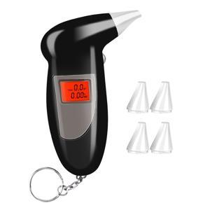 GMTOP Portable Breathalyzer with 5 Mouthpieces Breath Alco-hol Tester Keychain Backlit LED Digital Accurate BAC Detector Analyzer with Alarm for Personal Use