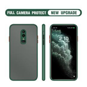 Hontinga for OnePlus 6 Case Simple Solid Color Cases Edge Frosted Transparent Phone Cover