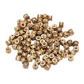 100Pc Female Thread Knurled Nuts Round Injection Molding Brass Threaded Insert Embedment Nut Assortment Kit (M2X4 x 3.5)