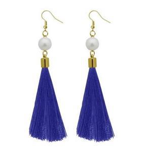 Blue Color Tassel Earrings- 1 pair
