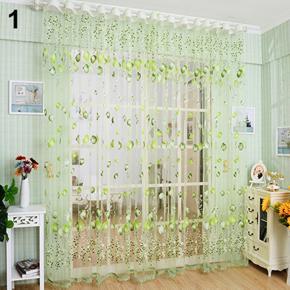 Tulip Flower Voile Curtain Drape Panel Room Sheer Home Door Window Decoration