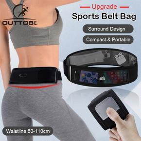 Outtobe Belt Bag Professional Running Waist Bag Slim Belt Fanny Pack Phone Holder Fitness Workout Waist Pouch Bag Pocket Belt Compatible with Phone Under 7.2 Inches sports Waist Bag For Exercise Gym W