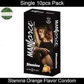 Manforce Dotted Stamina Condoms Orange Flavored - 10Pcs