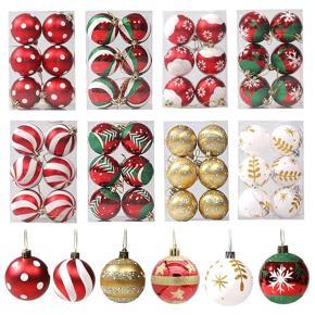 6Pcs 6cm Christmas decoration Decoration Balls Xmas Ornaments Ball Glitter Hanging Ball New Year Party Pendant Decor Prop Gift Supplies