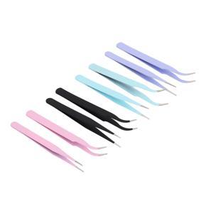 Himeng La Accuracy Tweezer Ergonomic Thicken Handle High Carbon Steel Tape with Protective Cover for Eyebrow